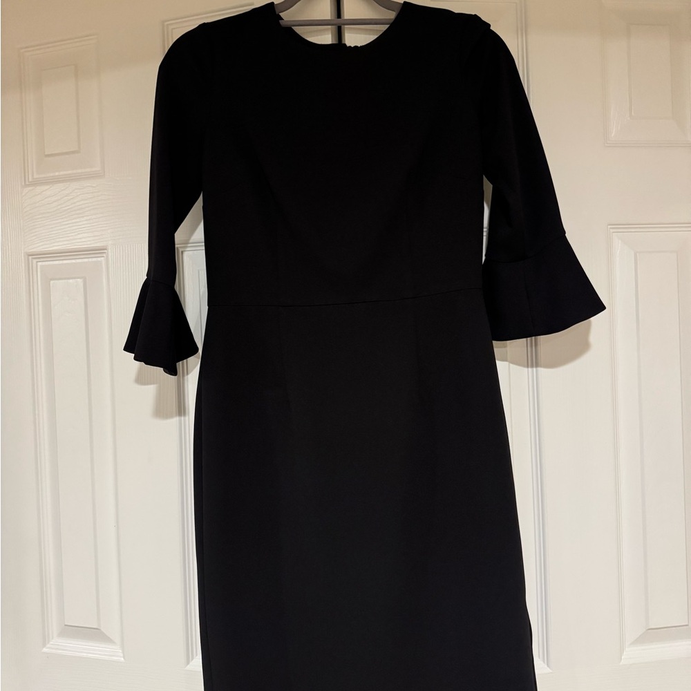 Black dress bell sleeve round neck never worn but no tags